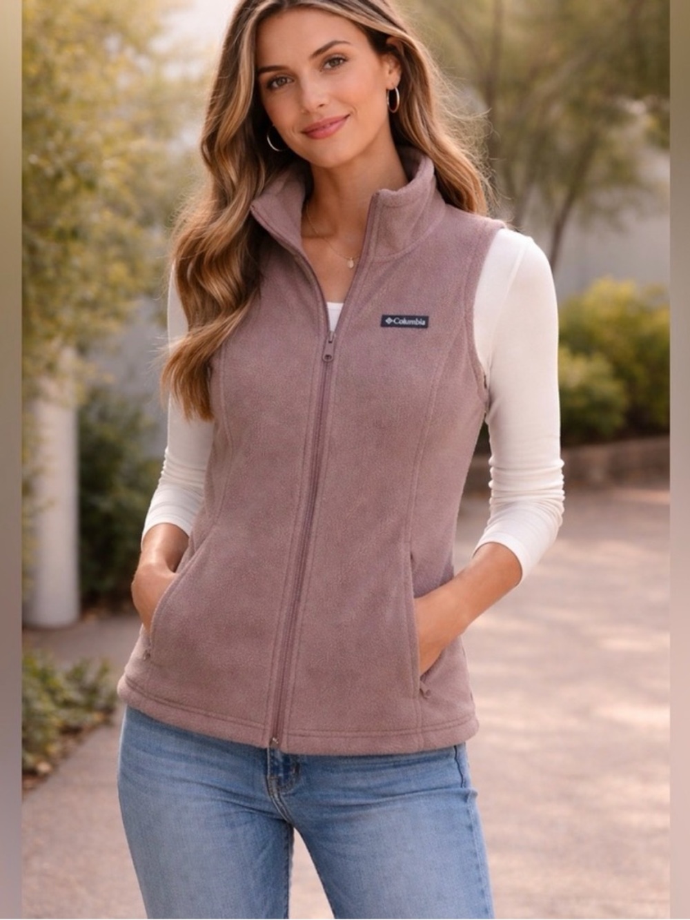 Columbia Women's Dusty Rose Fleece Vest - Soft Zip Front